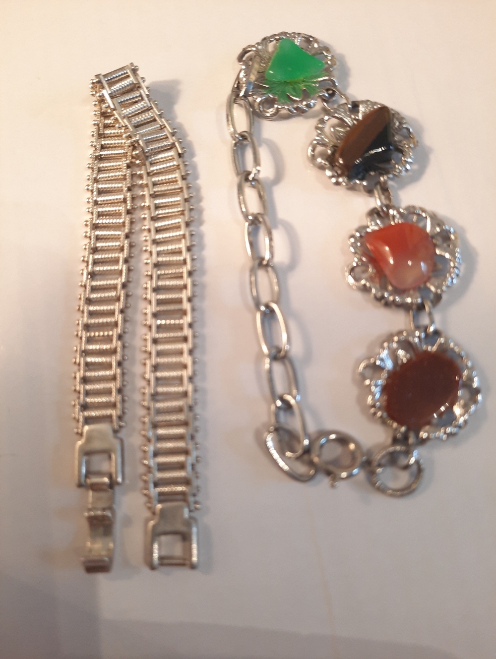 Silver-Tone Multi-Stone Bracelet And Other Silver Plated